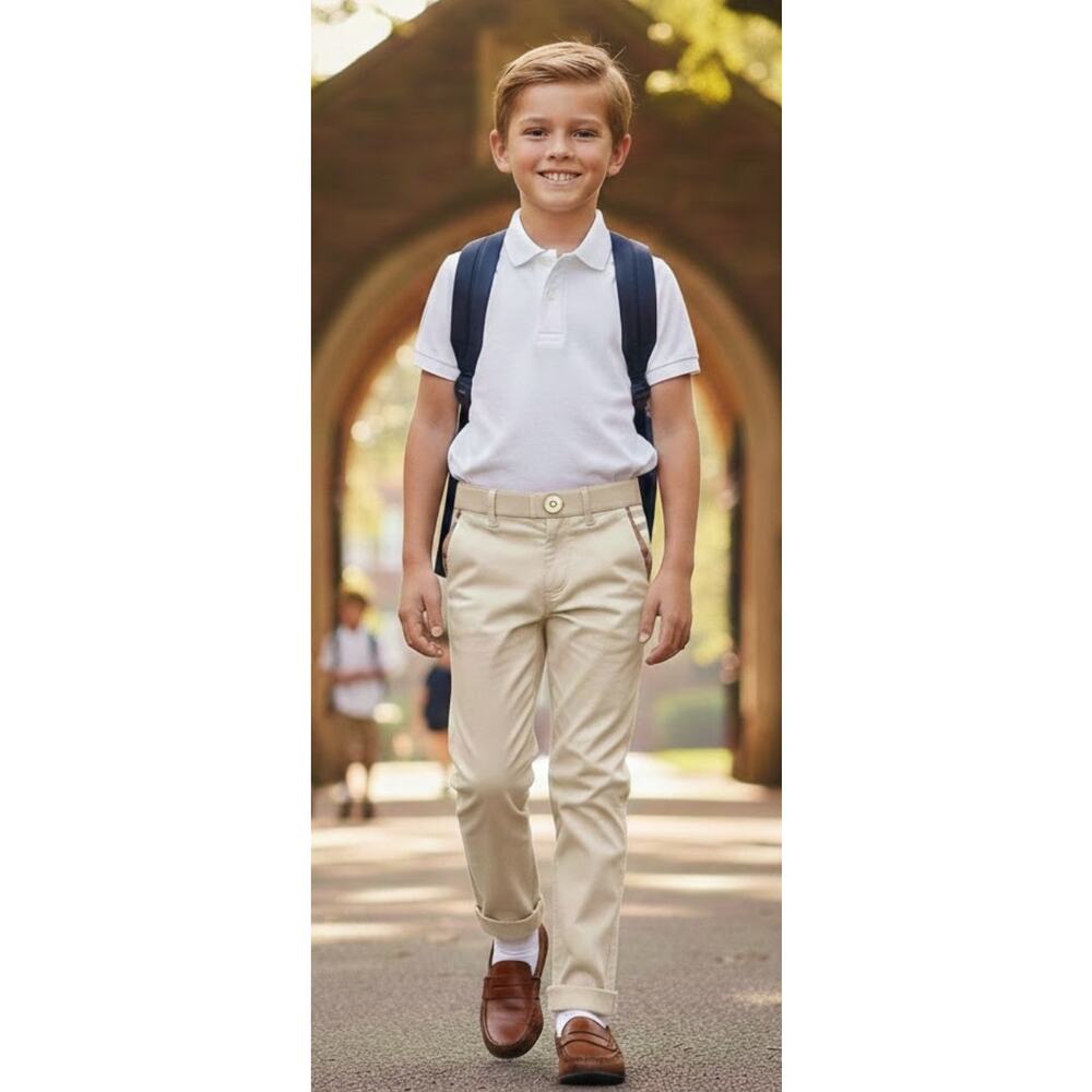 Burberry Boys Size 8 Khaki Preppy School Pants
